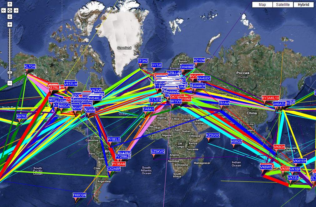 A WSPR Map in real time